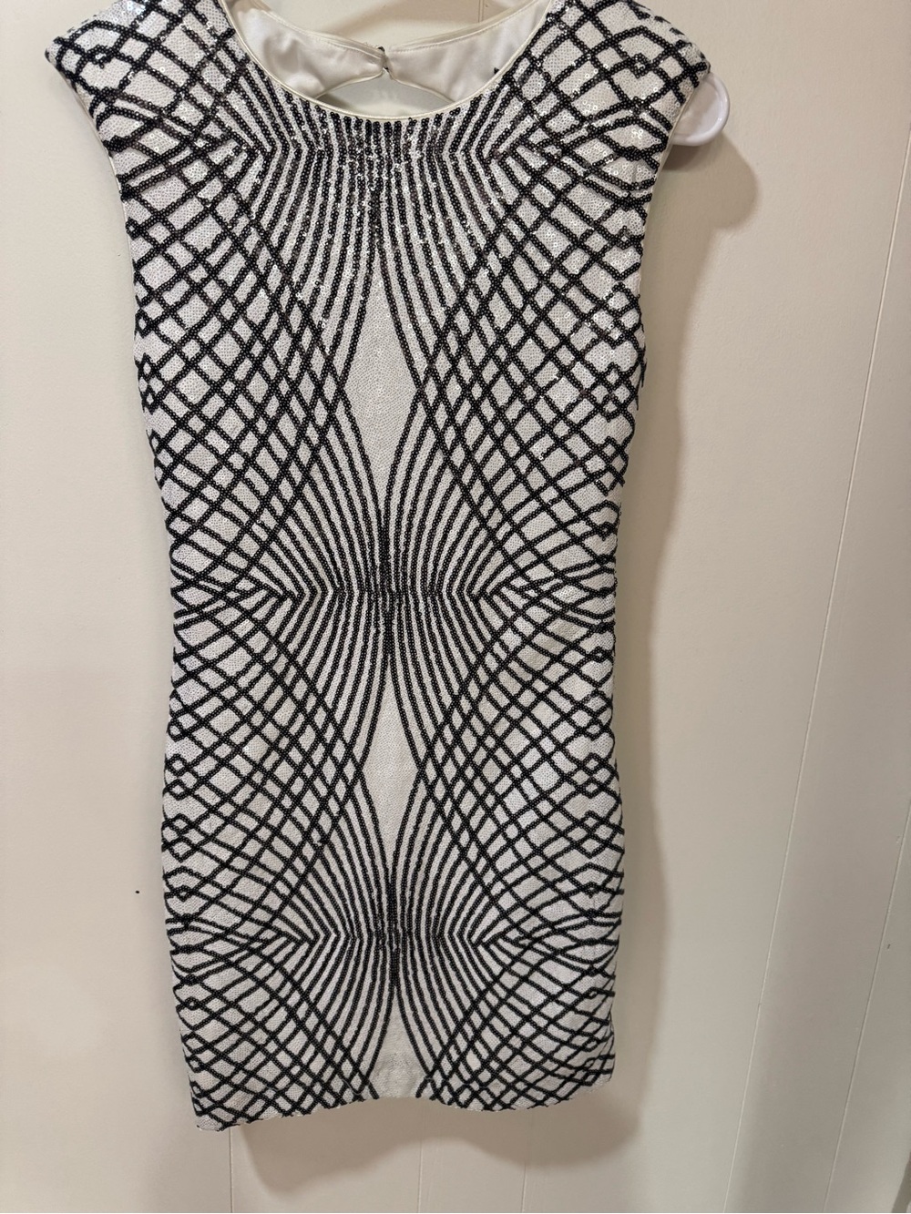 As U Wish Black and White Geometric Mini Dress